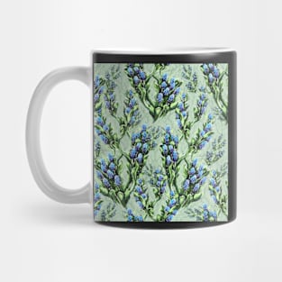 Spring bluish floral bloom green background Mug